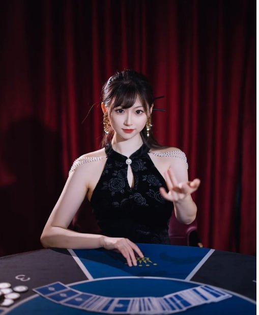 Dragon Tiger game table with cards